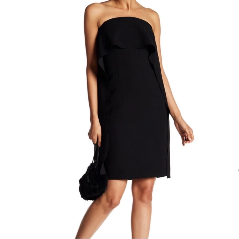 Trina Turk Genius Black Strapless Cocktail Dress NWT | Overlay Bodice | Size 8